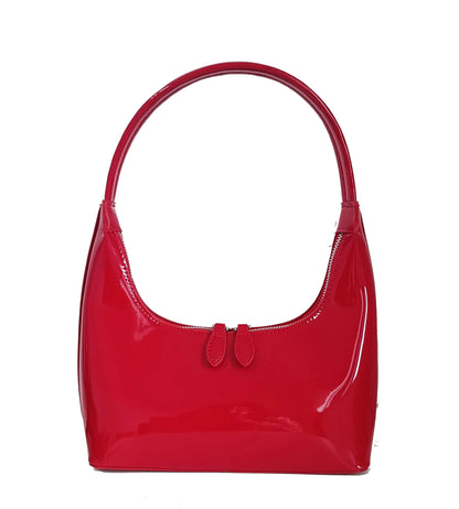 Women Red Shoulder Bag Y2k Patent Leather Hobo Bag Purse (red)