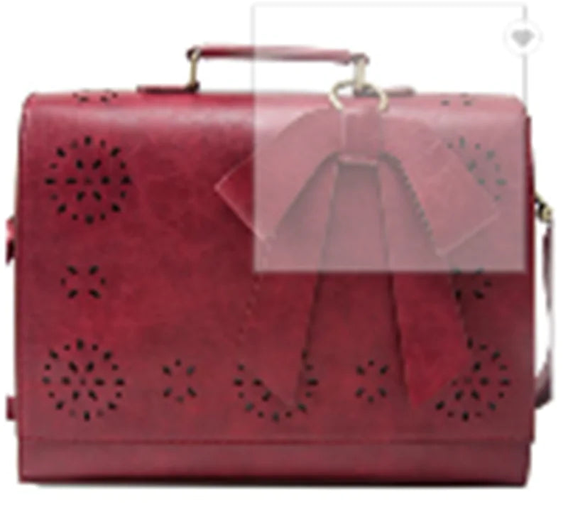 Hollow Oil Leather Bag for Women